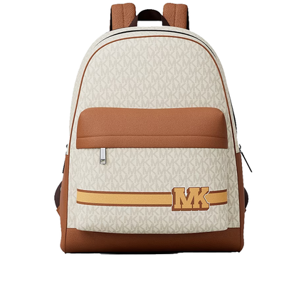 Michael Kors Unisex Pacey Embellished Striped Signature Logo Backpack Vanilla Combo