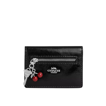 Coach Women's Card Case With Charms Silver/Black