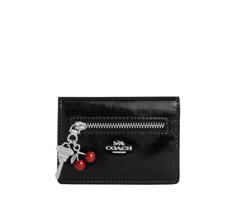 Coach Women's Card Case With Charms Silver/Black