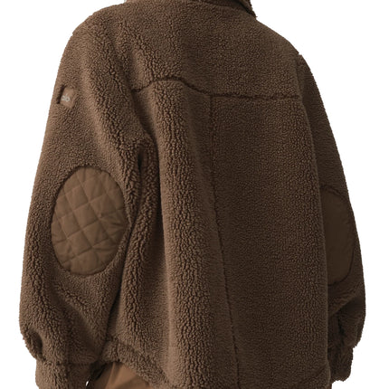 alo Women's Sherpa Edge Shacket Java Brown