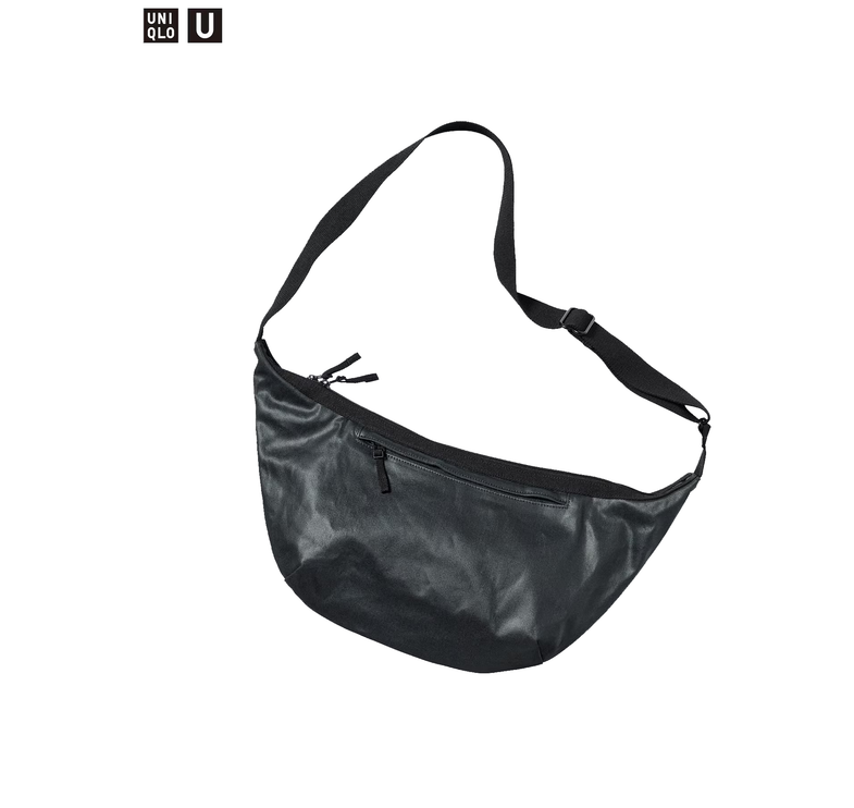 Uniqlo Unisex Coated Cotton Shoulder Bag 09 Black