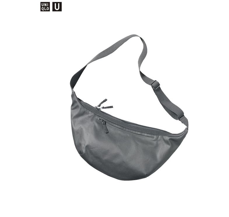Uniqlo Unisex Coated Cotton Shoulder Bag 06 Gray