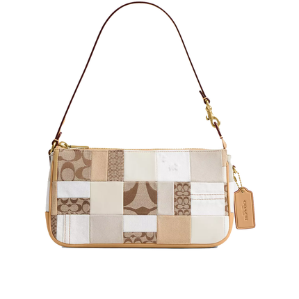 Coach Women's Plaza Bag 25 With Patchwork Brass/White Multicolor