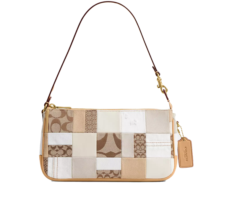 Coach Women's Plaza Bag 25 With Patchwork Brass/White Multicolor