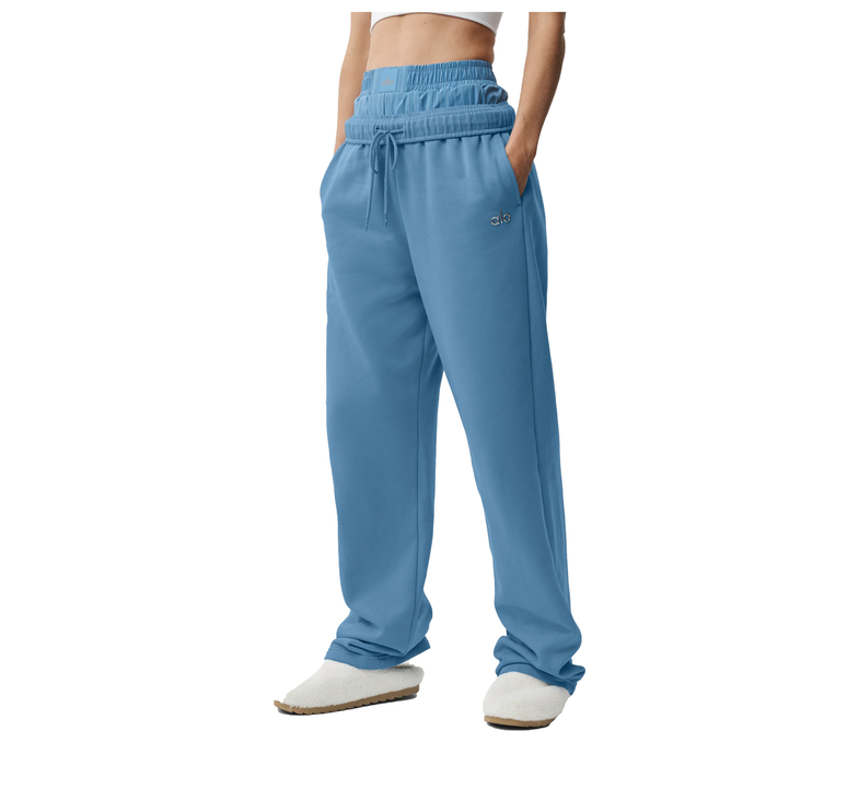 alo Women's Accolade Straight Leg Sweatpant California Blue