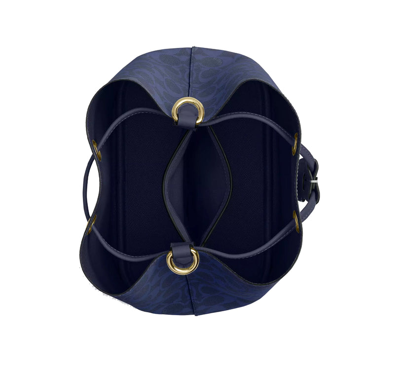 Coach Women's Rowan Bucket Bag In Signature Canvas Gold/Navy