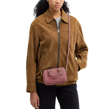 Coach Women's Mini Rowan Crossbody Bag In Signature Leather Gold/Peony