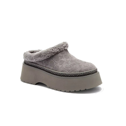 Coach Women's Cecelia Clog In Signature Suede Charcoal