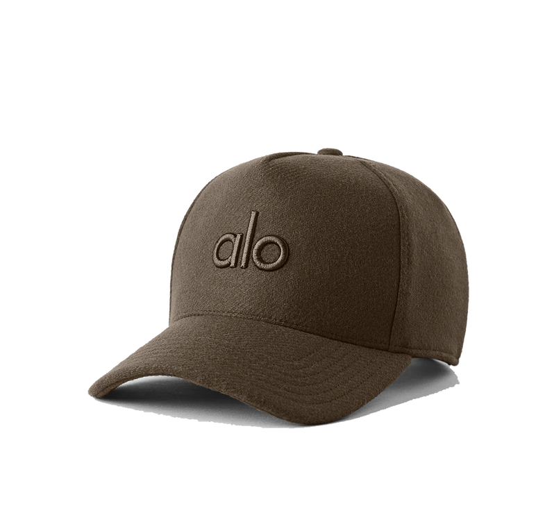 alo Unisex Wool Blend District Trucker Hat Espresso