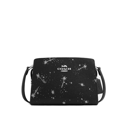 Coach Women's Gia Crossbody Bag With Star Print Black/Silver