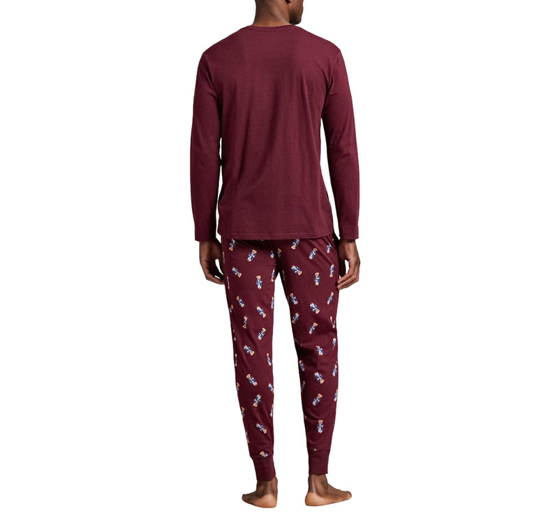 Polo Ralph Lauren Men's Polo Bear Jersey Sleep Set Classic Wine