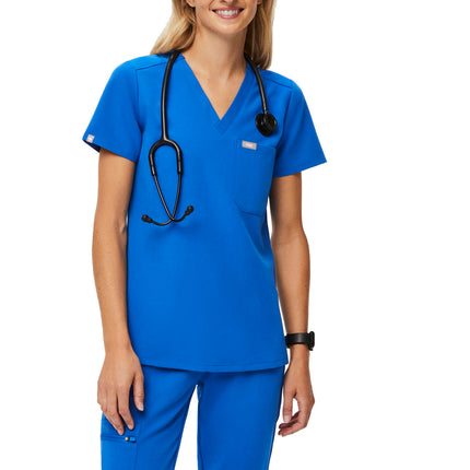 FIGS Women's Catarina One Pocket Scrub Top Royal Blue