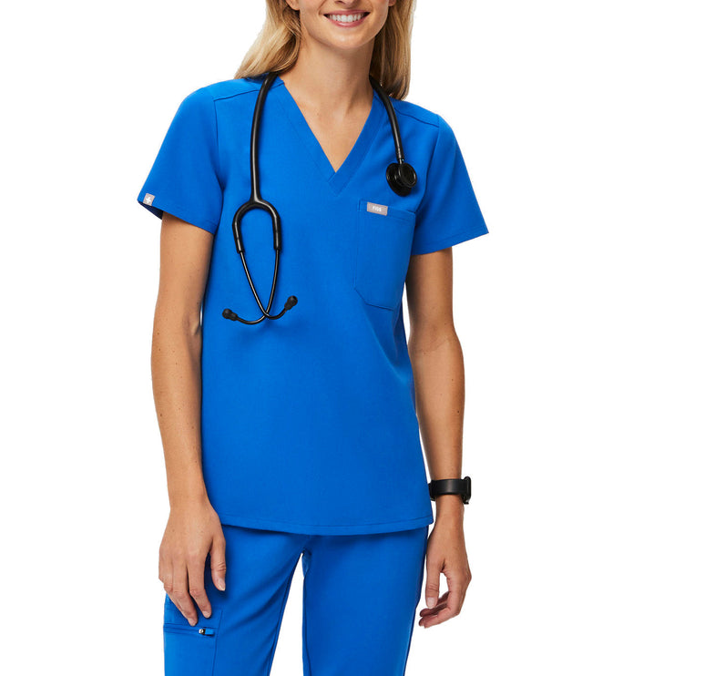 FIGS Women's Catarina One Pocket Scrub Top Royal Blue