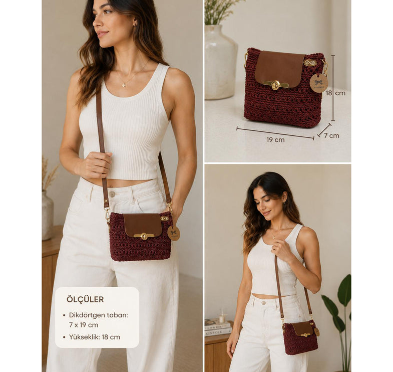 Sienna D’or Bordeaux Élise Mini Handwoven - Hemen Kargoda