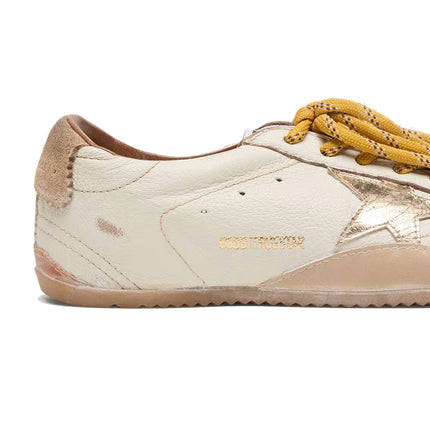 Golden Goose Women's True Star in White Nappa Leather with Gold Star and Beige