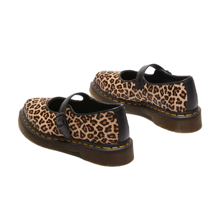 Dr. Martens Women's Elphie Leopard Mary Jane Shoes Light Tan