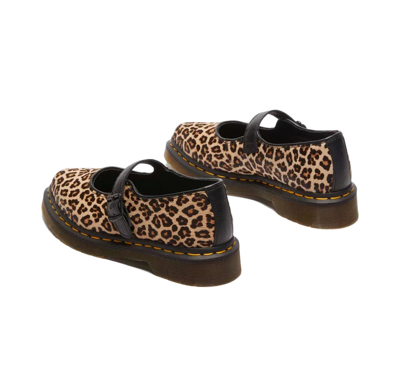 Dr. Martens Women's Elphie Leopard Mary Jane Shoes Light Tan