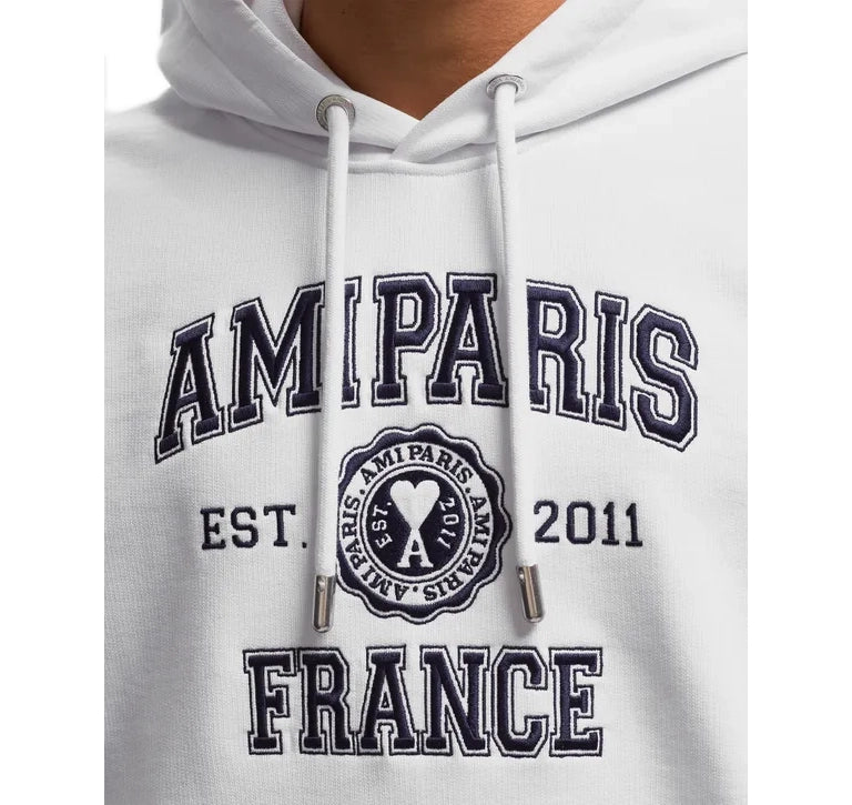 AMI Alexandre Mattiussi Unisex France Hoodie White