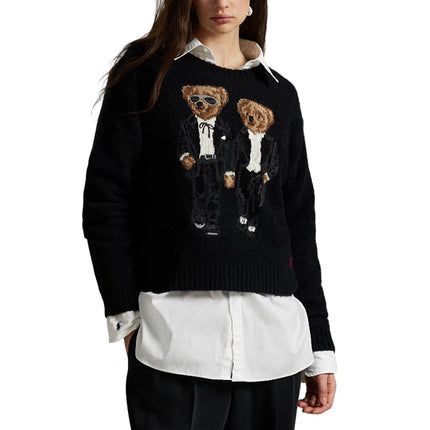 Polo Ralph Lauren Women's The Ralph & Ricky Tuxedo Bear Sweater Polo Black Multi - Hızlı Teslimat