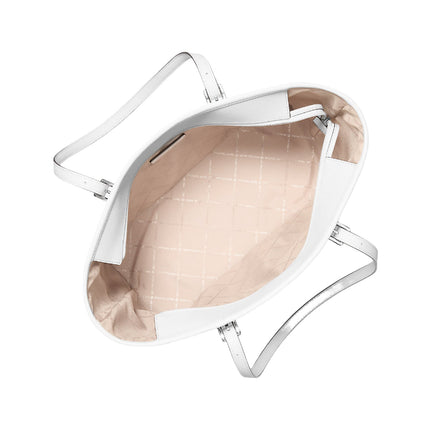 Michael Kors Women's Jet Set Travel Large Saffiano Leather Tote Bag Optic White