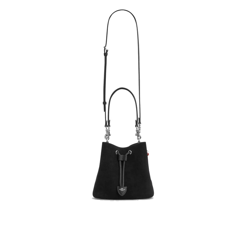 Coach Women's Rowan Bucket Bag With Cherry Charm Black/Silver