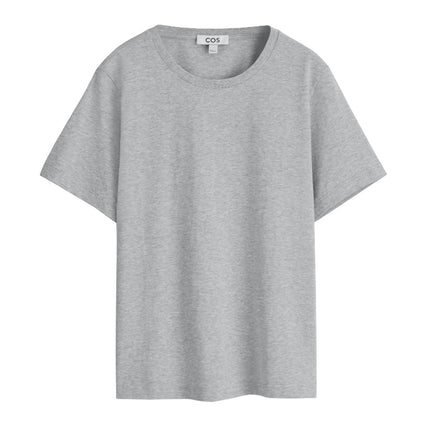 COS Women's Crew-Neck Cotton T-Shirt Light Grey Mélange