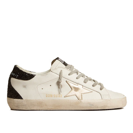 Golden Goose Women's Super Star Sneakers with Gold Star and Black Glitter
