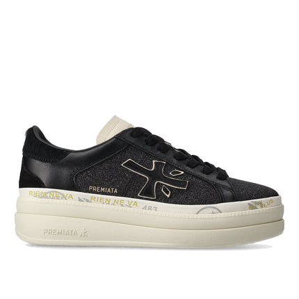 Premiata Women's Claudia Sneakers 7755 Glitter Black