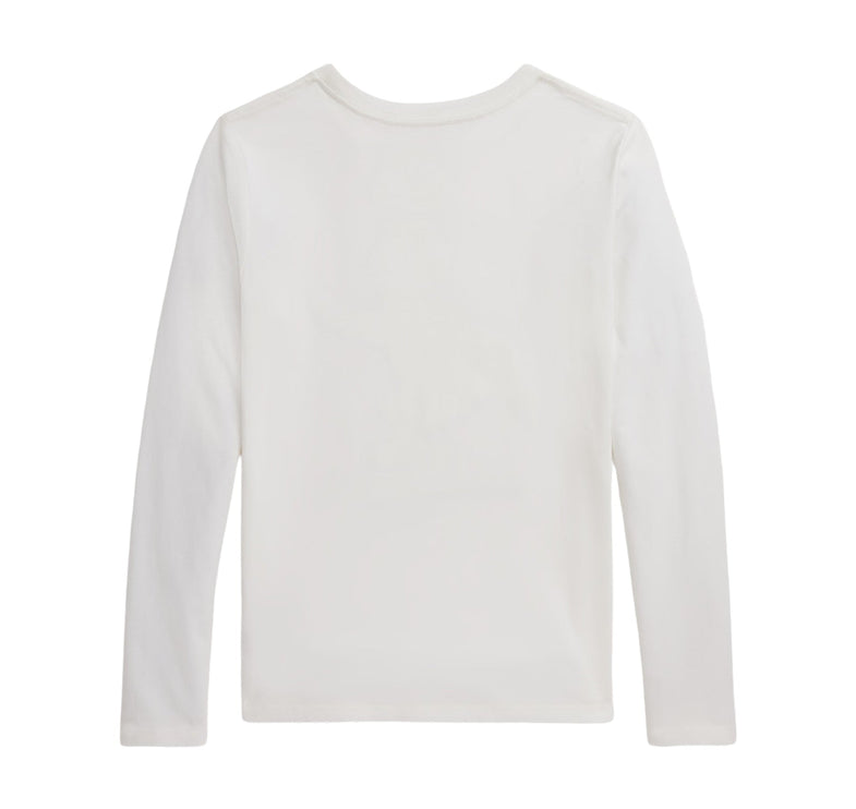 Polo Ralph Lauren Girl's Polo Bear Cotton Long-Sleeve Tee Trophy Cream