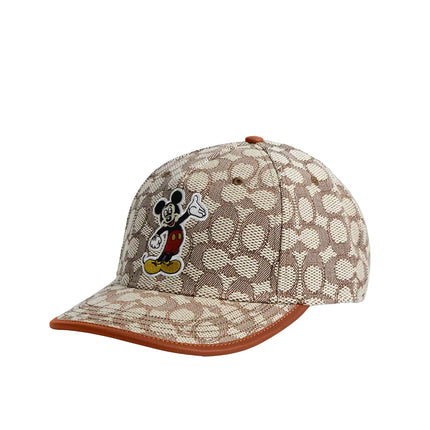 Coach Unisex Disney X Coach Signature Baseball Hat With Mickey Mouse Cocoa Multi