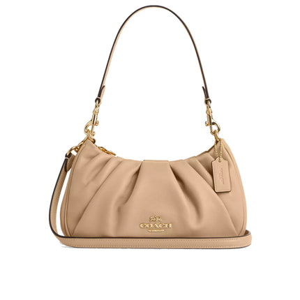 Coach Women's Teri Shoulder Bag With Ruching Gold/Tan