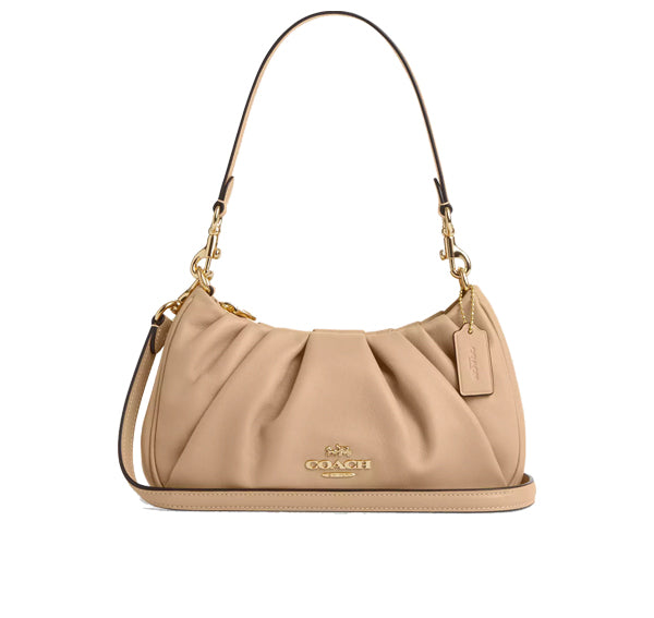 Coach Women's Teri Shoulder Bag With Ruching Gold/Tan