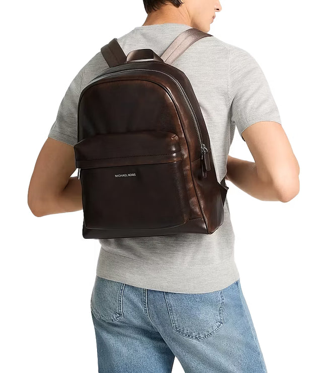 Michael Kors Unisex Pacey Burnished Backpack Chocolate
