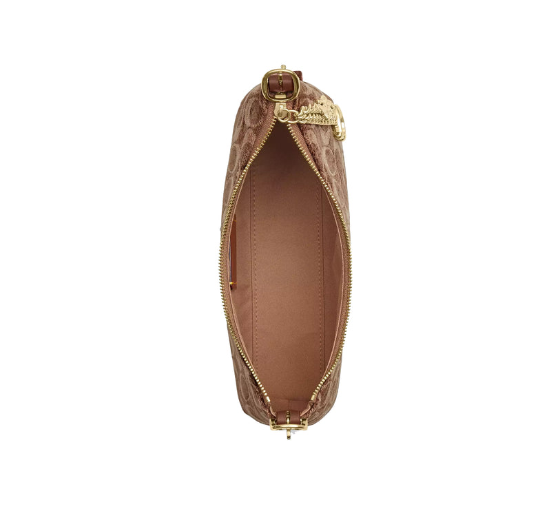 Coach Women's Emeilia Shoulder Bag In Signature Chenille Gold/Light Khaki/Vintage Brown