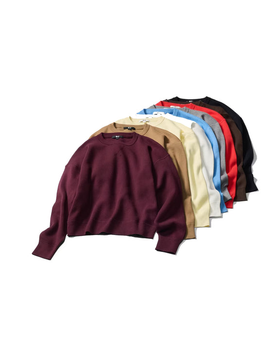 Uniqlo Unisex Smooth Cotton Crew Neck Sweater 34 Brown