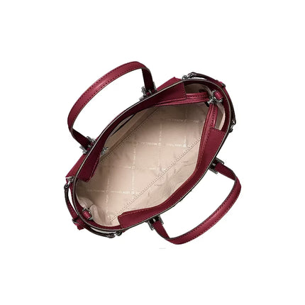 Michael Kors Women's Voyager Extra-Small Pebbled Leather Convertible Crossbody Bag Maroon