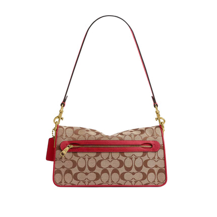 Coach Women's Tabby Shoulder Bag 26 In Signature Jacquard Brass/Poppy Signature