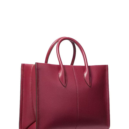 Michael Kors Women's Mirella Medium Pebbled Leather Tote Bag Maroon