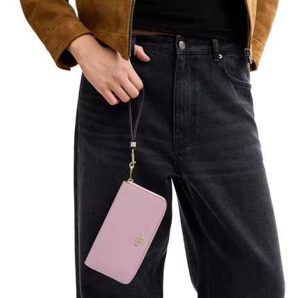 Coach Women's Long Zip Around Wallet Gold/Carnation