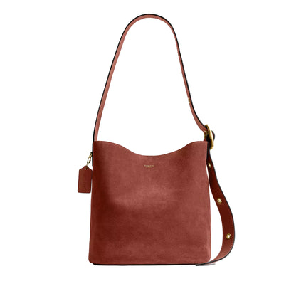 Coach Women's Bleecker Bucket Bag Suede/Brass/Clay
