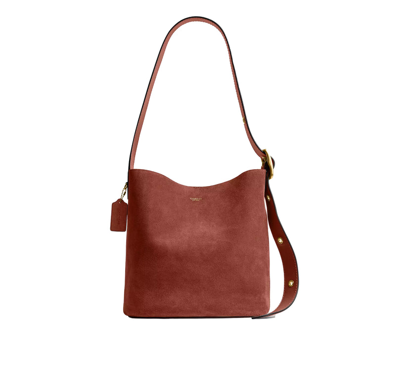 Coach Women's Bleecker Bucket Bag Suede/Brass/Clay