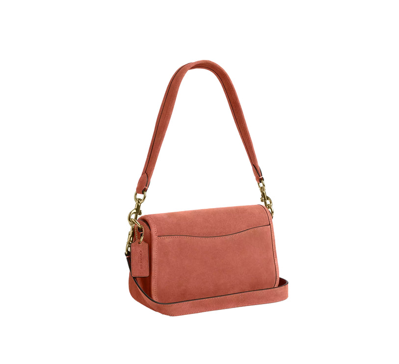 Coach Women's Hadley Shoulder Bag Suede/Gold/Clay