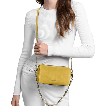 Michael Kors Women's Bryant Small Suede Convertible Crossbody Bag Chartreuse/Gold