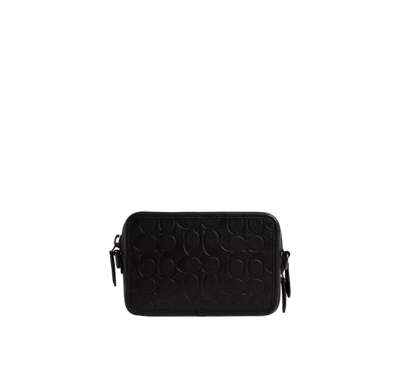 Coach Unisex Charter Crossbody Bag With Hybrid Pouch In Signature Leather Black