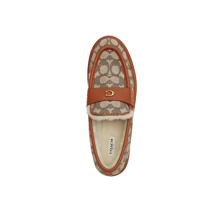 Coach Women's Forest Slipper In Signature Textile Jacquard Cocoa/Burnished Amber