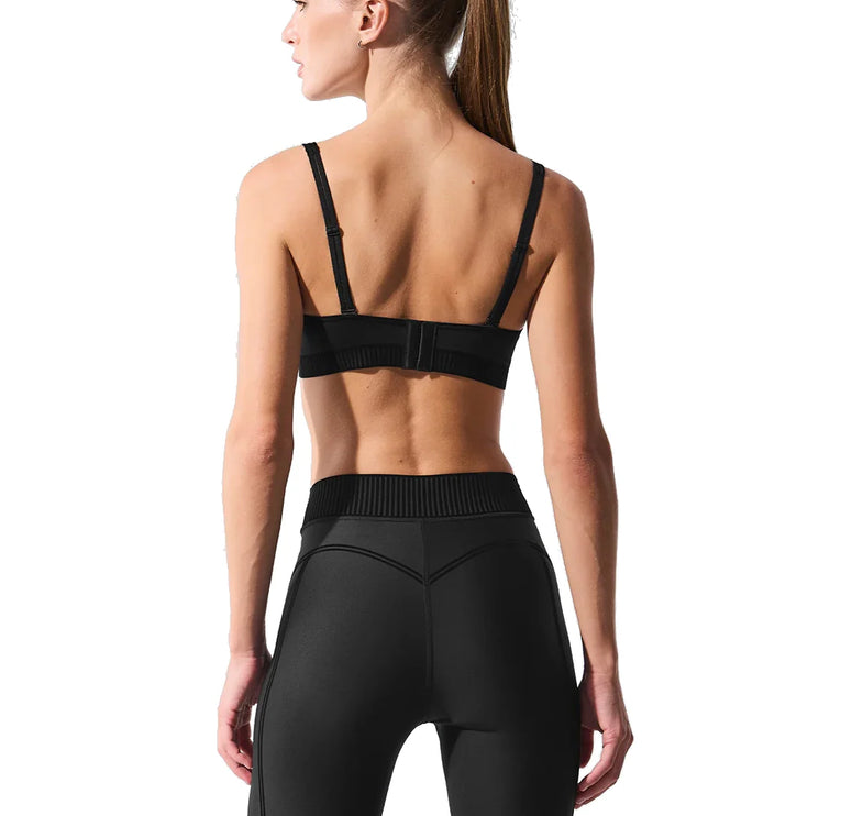 alo Women's Airlift Line Up Bra Black