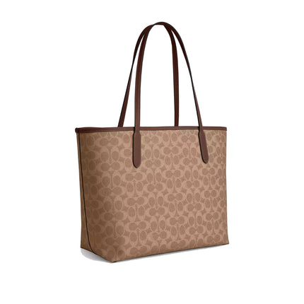 Coach Women's City Tote Bag In Signature Canvas Gold/Tan/Brown