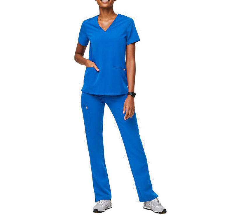 FIGS Women's Casma Three Pocket Scrub Top Royal Blue