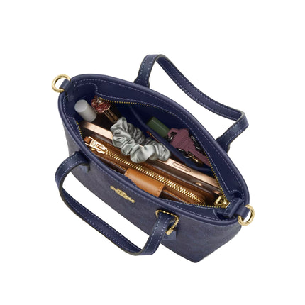 Coach Women's City Mini Tote Bag In Signature Canvas Gold/Navy