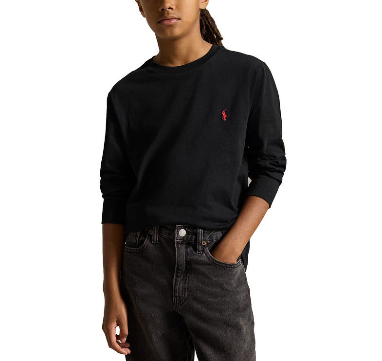Polo Ralph Lauren Boy's Cotton Jersey Long-Sleeve Tee RL Black